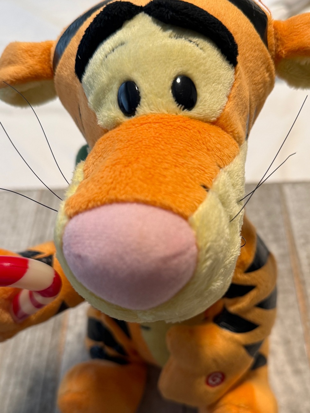 Disney Tigger Plush Toy with Candy Cane